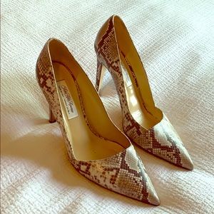 Saks 5th Ave Gray Python Heels